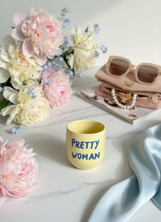 Keramik Becher “Pretty Woman” stylische Kaffeetasse