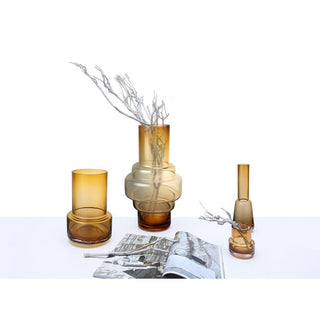LUXURY 9mm glass vase, amber color: TYLER 25 retro design style