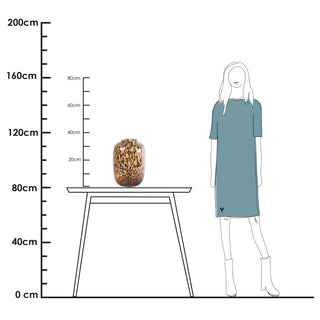 Mundgeblasene Glasvase Artic Cheetah – Edles Design in Gold & Braun