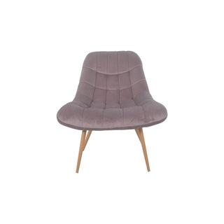 Sessel XXL Samt rosa Metall Holzoptik