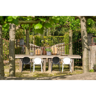 Nebraska Gartenstuhl – Schwarzer Stuhl aus Ozeangebundenem Kunststoff | Komfort für Garten, Balkon & Terrasse
