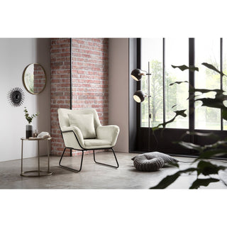 Relaxsessel mit Samtbezug Beige