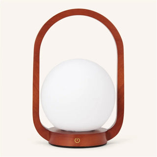 Skye Kastanienbraune kabellose Holzlampe | Wiederaufladbar und dimmbar
