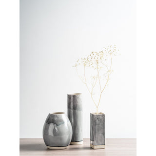 MADEIRA Rechteckvase 20 cm Grau – Steingut von Costa Nova - Set of 2