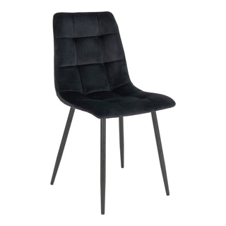 2er Set Esszimmerstühle – Middelfart Dunkelgraue Mikrofaser mit schwarzen Metallbeinen | Modern & Bequem
