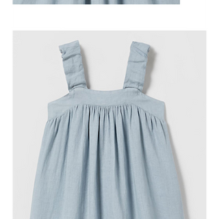 Bio-Leinen-Baumwollkleid für Mädchen in Blau – Größen 18 Monate bis 8 Jahre