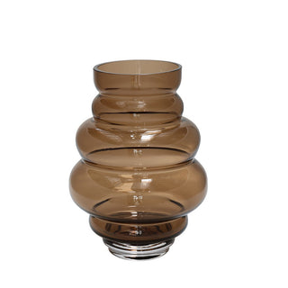 Glasvase Maputo Taupe – Handgeblasene Vase Ø18 x H24 cm in Braun