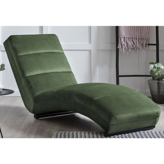 Chaiselongue waldgrün Samt