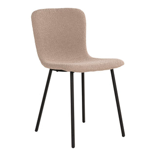 Esszimmerstuhl  Halden - Bouclé - beige mit schwarzen Beinen – 2er-Set
