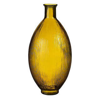 Firenza Bottle Vase - H59 x Ø29 cm - Recycled Glass - Ocher
