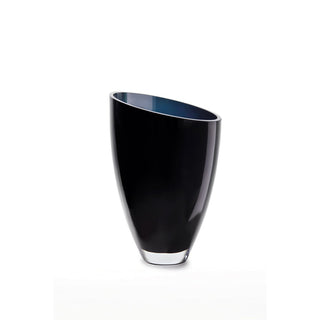glass vase of inverse parabolic shape skewed, BULED 30 Inkt Blue, 9mm luxury glass