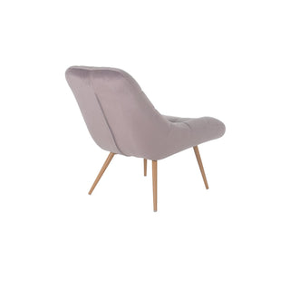 Sessel XXL Samt rosa Metall Holzoptik