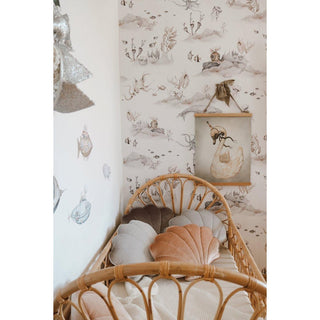 Moi Mili Muschel-Samtkissen Beige – Kuscheliges Deko-Kissen aus der Velvet Glow Kollektion