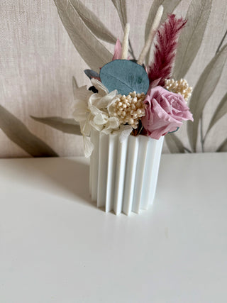 3D Vase Riffel weiß 8cm