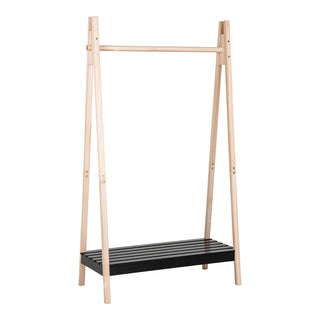Kleiderständer aus Naturholz und MDF in Schwarz – House Nordic