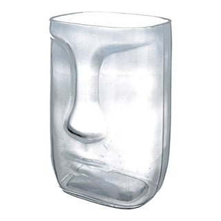 GILDE Glasvase – Moderne Blumenvase & Dekoelement in Grau (15 cm)
