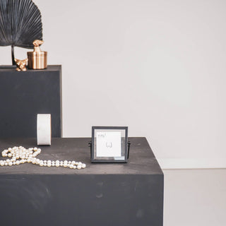 Metall-Glas Bilderrahmen schwarz 12x10,5 cm – Perfekt für Hochzeiten, Tischdeko & Menükarten