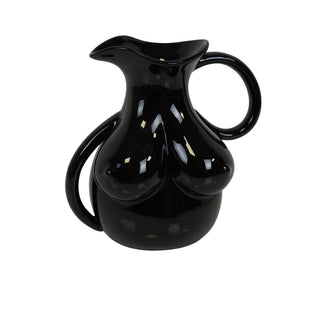 Vase - Brustkrug - Keramik - Schwarz - 6,5x11x18cm