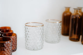 Leihvase Bubble mit Goldrand