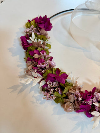 Blumenring aus Trockenblumen Hortensien