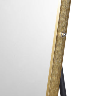 Goldener Standspiegel 50x160 cm – Ganzkörperspiegel mit Aluminiumrahmen & klappbarem Ständer