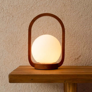 Skye Kastanienbraune kabellose Holzlampe | Wiederaufladbar und dimmbar