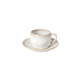Brisa Beige Teetasse und Untertasse – Steingut 6er Set