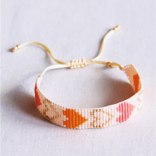 Herzgewebes Armband - Nude/Orange/Lachs
