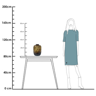 Mundgeblasene Glasvase Artic Cheetah – Edles Design in Gold & Braun