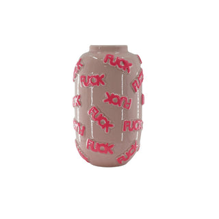 Vase "FUCK" Keramik rosa 17x17x27cm