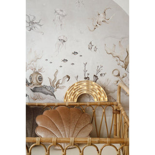 Moi Mili Muschel-Samtkissen Beige – Kuscheliges Deko-Kissen aus der Velvet Glow Kollektion