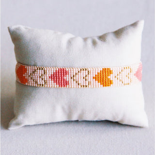 Herzgewebes Armband - Nude/Orange/Lachs
