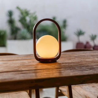 Skye Kastanienbraune kabellose Holzlampe | Wiederaufladbar und dimmbar