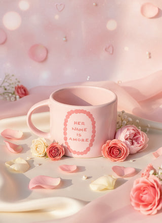 Tasse Keramik “Her name is Amore”rosa-pink