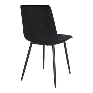 2er Set Esszimmerstühle – Middelfart Dunkelgraue Mikrofaser mit schwarzen Metallbeinen | Modern & Bequem