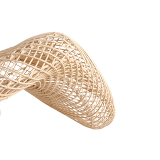 Wellen-Hängeleuchte aus Rattan