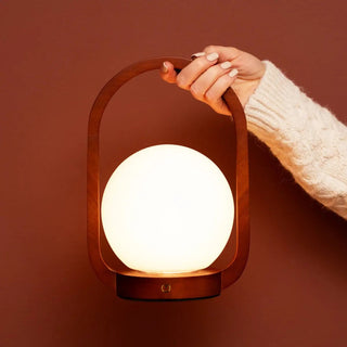 Skye Kastanienbraune kabellose Holzlampe | Wiederaufladbar und dimmbar