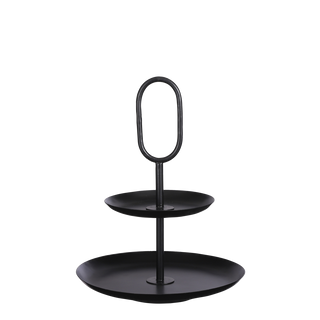 Rama Etagère 2-Tier - H36 x Ø28 cm - Metal - Black