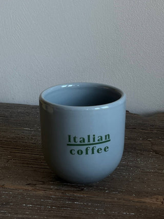 Becher Keramik “Italian coffee” blau-grün