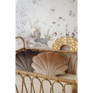 Moi Mili Muschel-Samtkissen Beige – Kuscheliges Deko-Kissen aus der Velvet Glow Kollektion