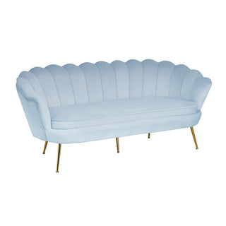 Muschelsofa 3-Sitzer aus Samt Hellgrau