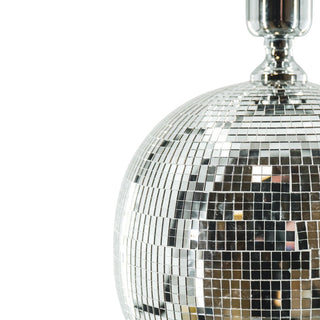 Lampe - Tischlampen -Disco -Kugel - Glas - Silber - 20x20x20 cm