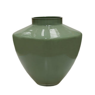 Vase The World – Mundgeblasene Glasvase in Grün (Ø 33 x H 32 cm