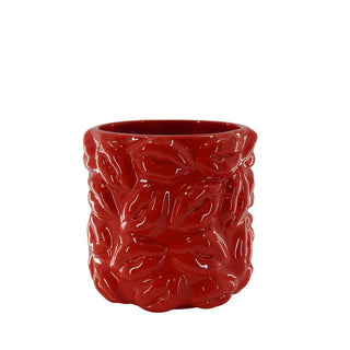 Topf - Kussmund - Keramik - Rot - 17,5x17,5x17,5cm