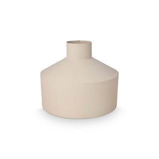 Vase Metall Flax – Sandfarbene Metallvase mit Emblem (38x31 cm)