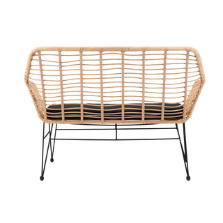 Wetterfeste Sitzbank mit Rattan-Optik & Metallgestell – Indoor & Outdoor