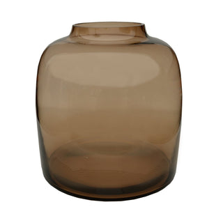 Bartica Glasvase – Hochwertige mundgeblasene Design-Vase in Taupe