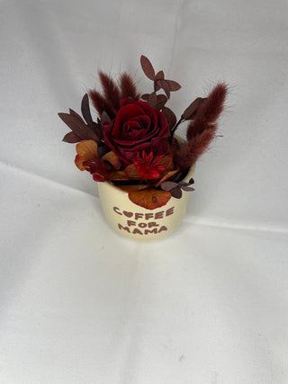 Kaffeebecher Keramik "Coffee for Mama" beige-rose