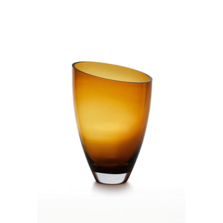 large glass vase, crystal clear, amber, BULED 30 AMBER 9mm thick glass
