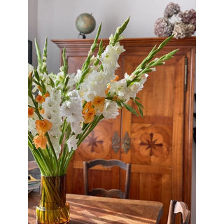 LUXURY 9mm glass vase, amber color: TYLER 25 retro design style